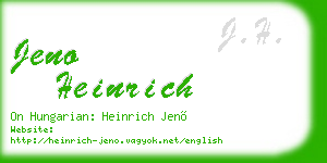 jeno heinrich business card